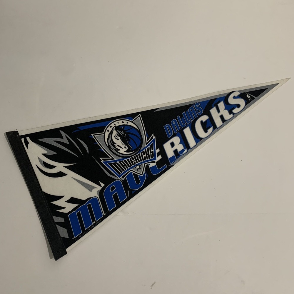 Vintage NBA Dallas Mavericks Rico Industries Pennant 30x12 Blue Silver Black